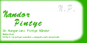 nandor pintye business card