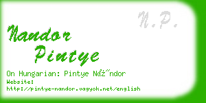 nandor pintye business card